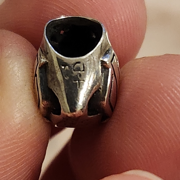 Harley Davidson flaming heart bar and shield sterling charm - Picture 5 of 6